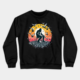 Bigfoot likes pigeons! Crewneck Sweatshirt